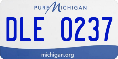 MI license plate DLE0237