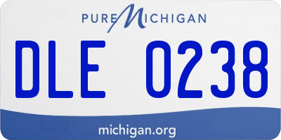 MI license plate DLE0238