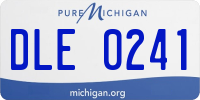 MI license plate DLE0241