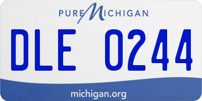 MI license plate DLE0244