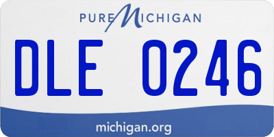 MI license plate DLE0246