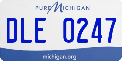 MI license plate DLE0247