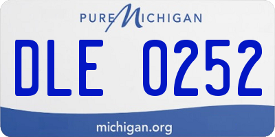MI license plate DLE0252