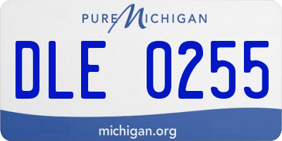 MI license plate DLE0255