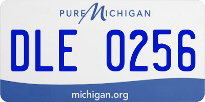 MI license plate DLE0256