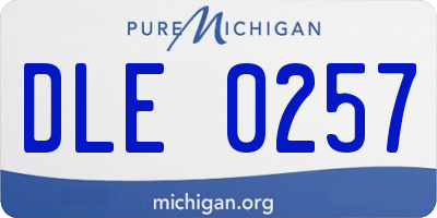 MI license plate DLE0257