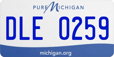 MI license plate DLE0259