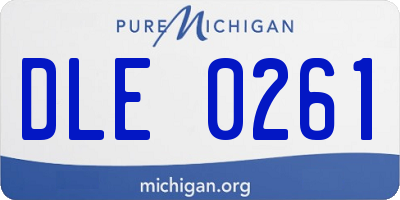 MI license plate DLE0261