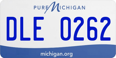 MI license plate DLE0262
