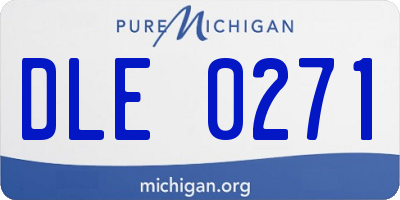 MI license plate DLE0271