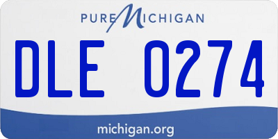 MI license plate DLE0274