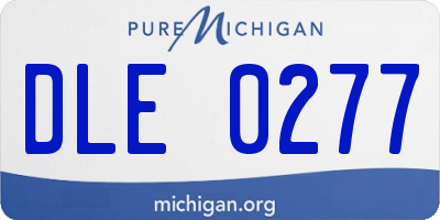 MI license plate DLE0277