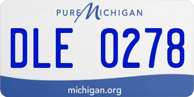 MI license plate DLE0278
