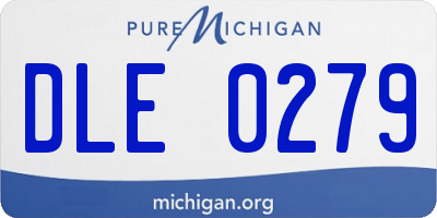 MI license plate DLE0279