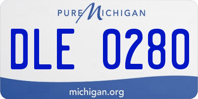 MI license plate DLE0280