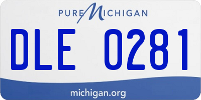 MI license plate DLE0281