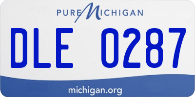 MI license plate DLE0287