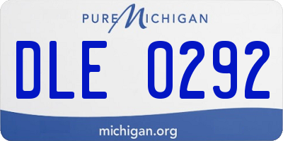 MI license plate DLE0292
