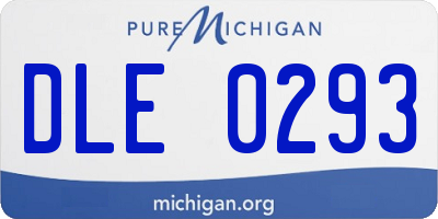 MI license plate DLE0293