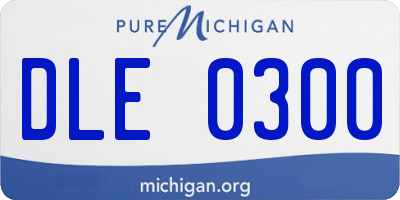MI license plate DLE0300