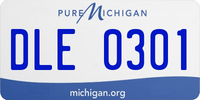 MI license plate DLE0301