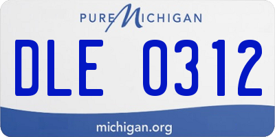 MI license plate DLE0312