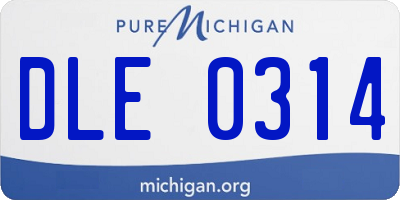 MI license plate DLE0314