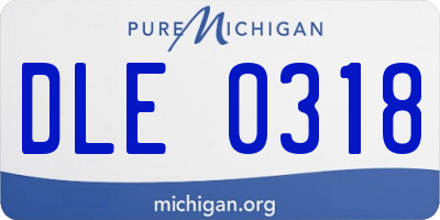 MI license plate DLE0318