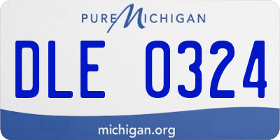 MI license plate DLE0324