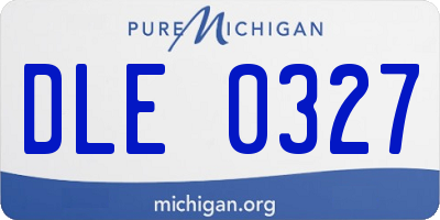 MI license plate DLE0327