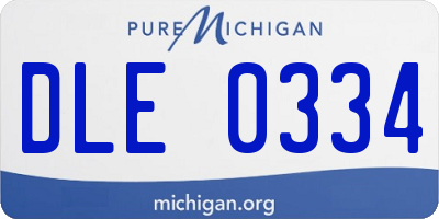 MI license plate DLE0334