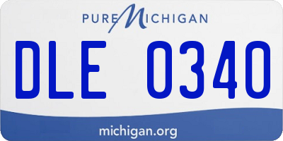MI license plate DLE0340