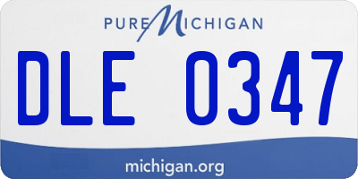 MI license plate DLE0347