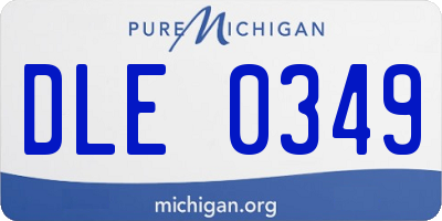 MI license plate DLE0349