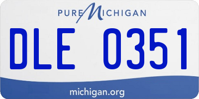 MI license plate DLE0351