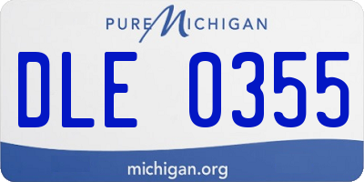 MI license plate DLE0355