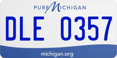 MI license plate DLE0357