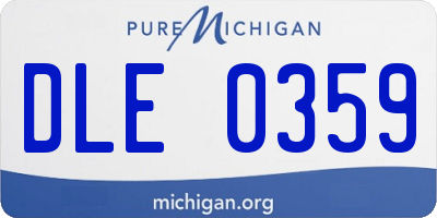 MI license plate DLE0359