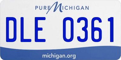 MI license plate DLE0361