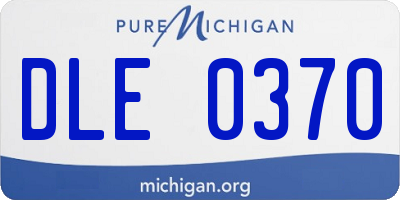 MI license plate DLE0370
