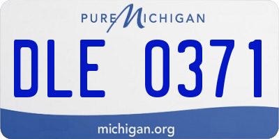 MI license plate DLE0371