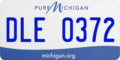 MI license plate DLE0372