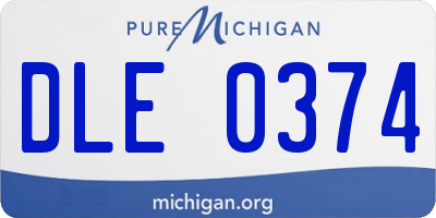 MI license plate DLE0374