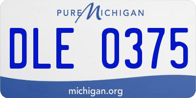 MI license plate DLE0375