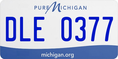 MI license plate DLE0377
