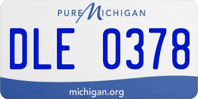 MI license plate DLE0378