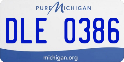 MI license plate DLE0386