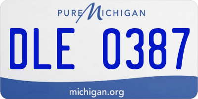 MI license plate DLE0387