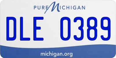 MI license plate DLE0389