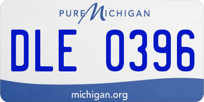 MI license plate DLE0396